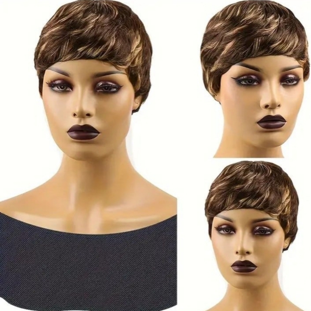 6" Layered Pixie 100% Human Hair Wigs (#4/27)